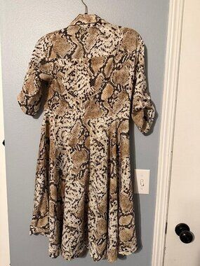 Shirt Dress - Brown White